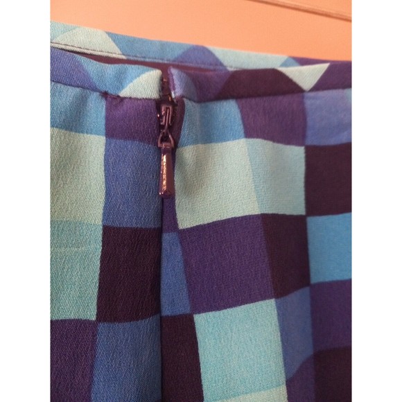 Via Seta Collection Womens Geometric Lined Silk Short Skirt Size 4P - Picture 4 of 10